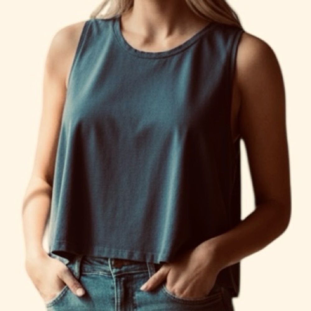 BDG Black Cropped Cotton Tank Top M